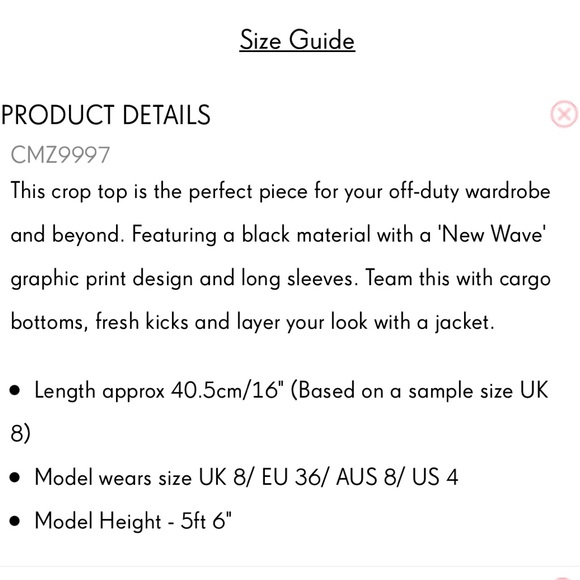 Black New Wave Long Sleeve Crop Top - BLACK - Picture 6 of 8